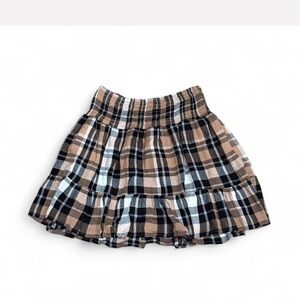 Plaid Women's Skirt in Black and Tan brown